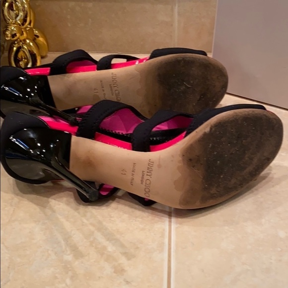 Jimmy Choo pink and black Neoprene Heels size 41 - Picture 4 of 6